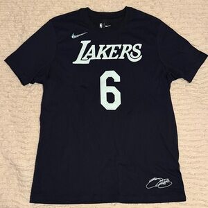 Los Angeles Lakers LeBron James Nike Black MVP Name & Number T-Shirt